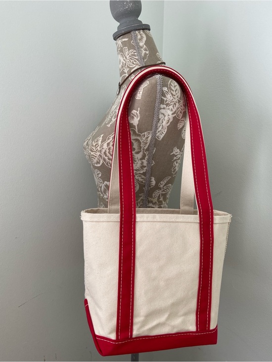 L.L. Bean Handbags - L.L. Bean Boat And Tote Canvas Bag XL Handles Y2K Cream Red NEW